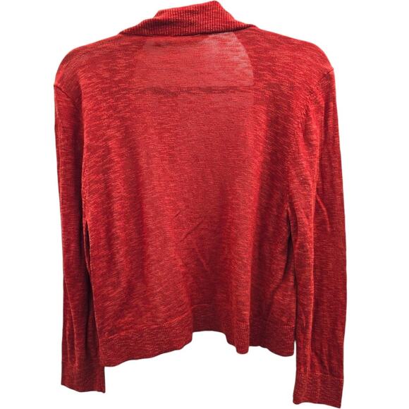 Soft Surroundings Cardigan Sweater Womens Large Orange Open Work Lightweight - Picture 4 of 8